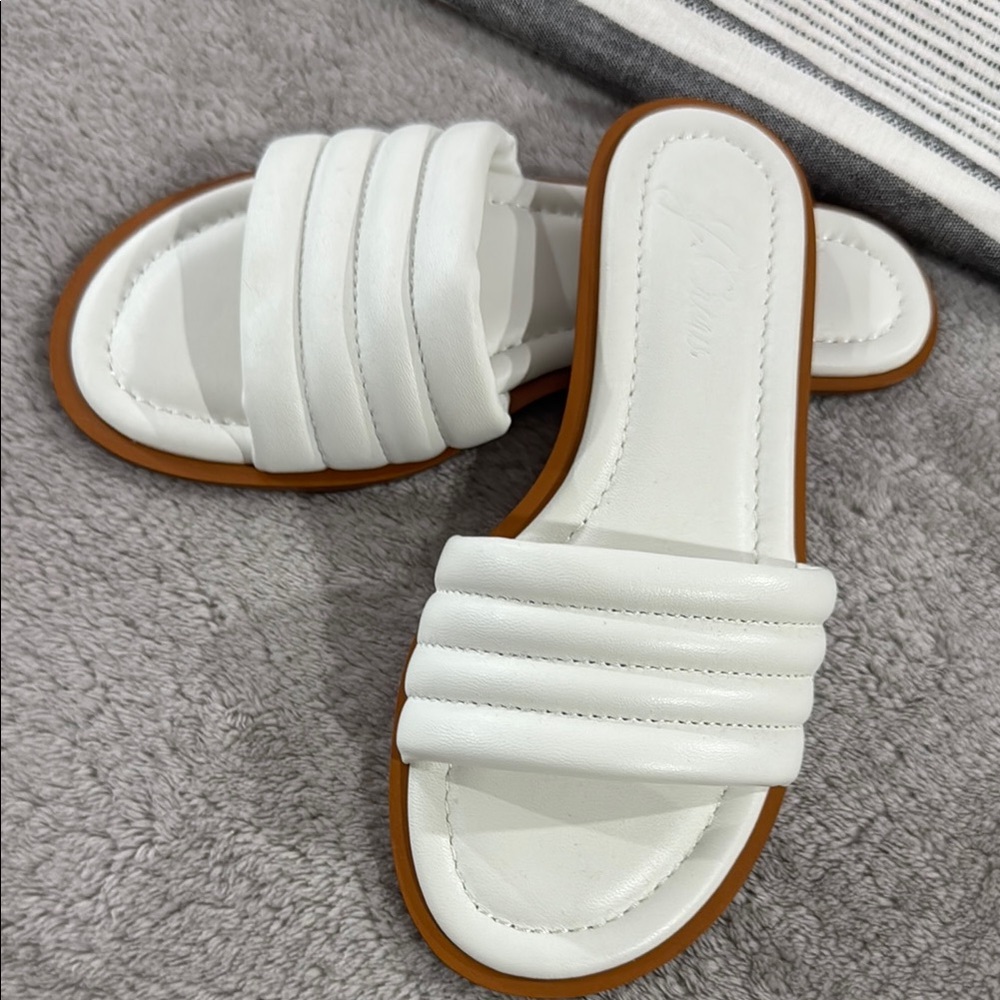 J.Crew White Slide Sandals